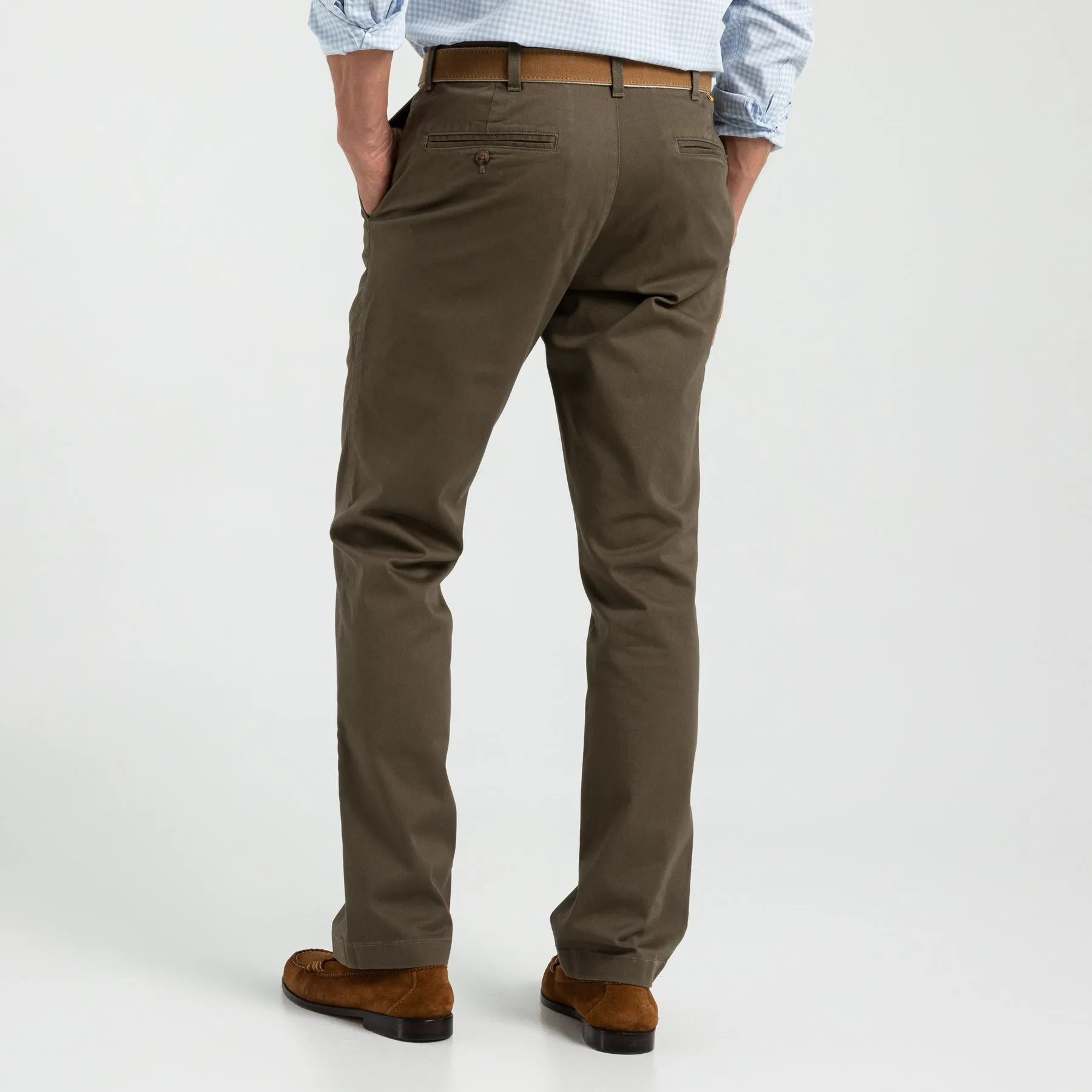 Classic Fit Gold School Chino - Dark Olive