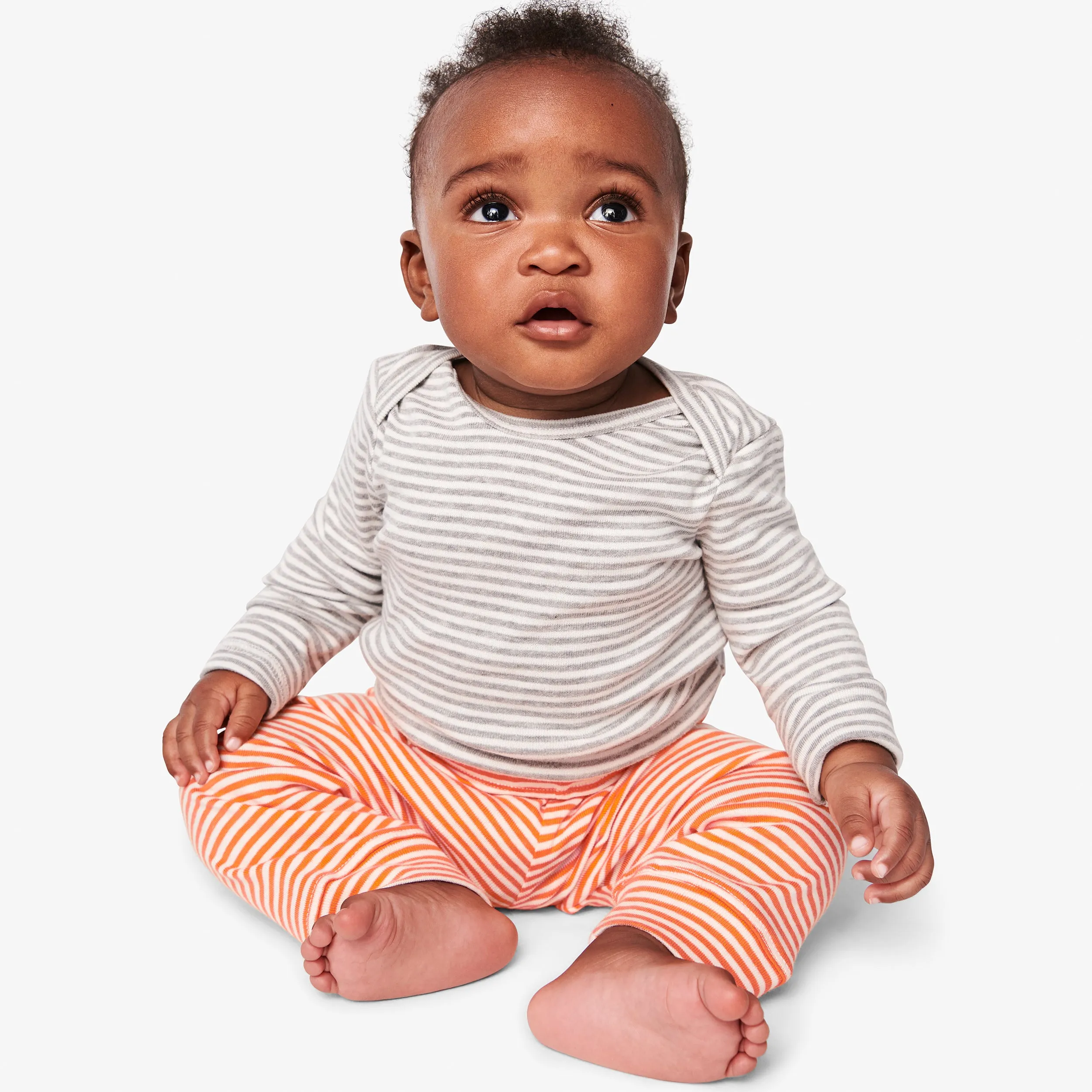 Clearance baby organic pant in mini stripe