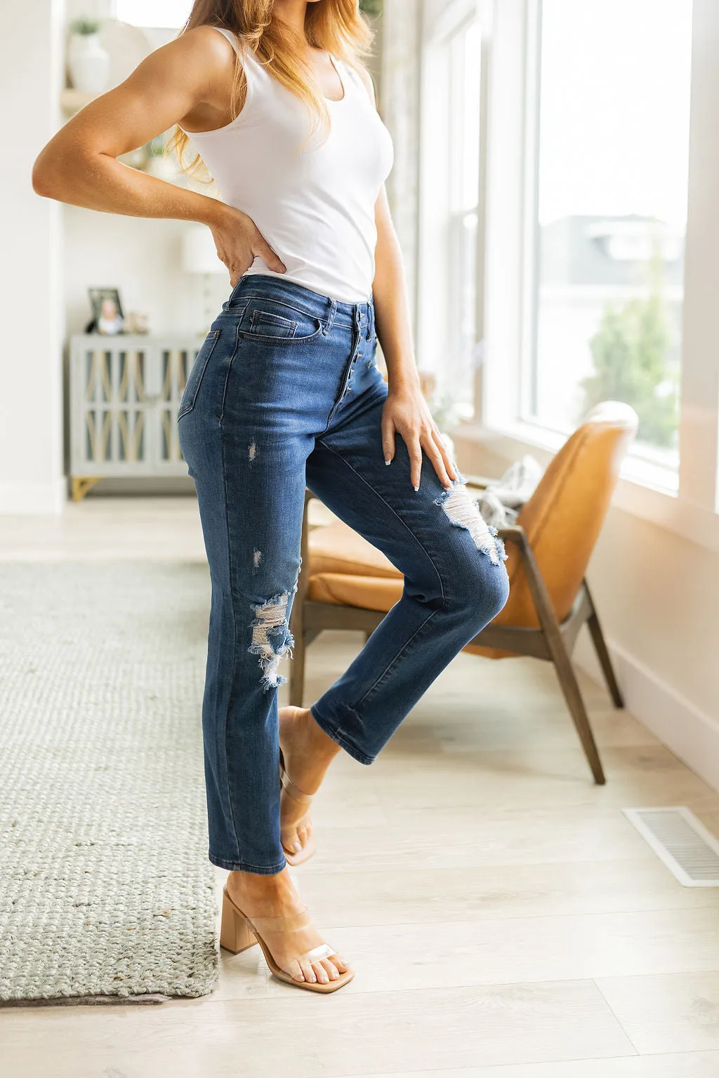 Colt High Rise Button Fly Distressed Boyfriend Jeans-- Use the code SPRINGJB for 20% off!