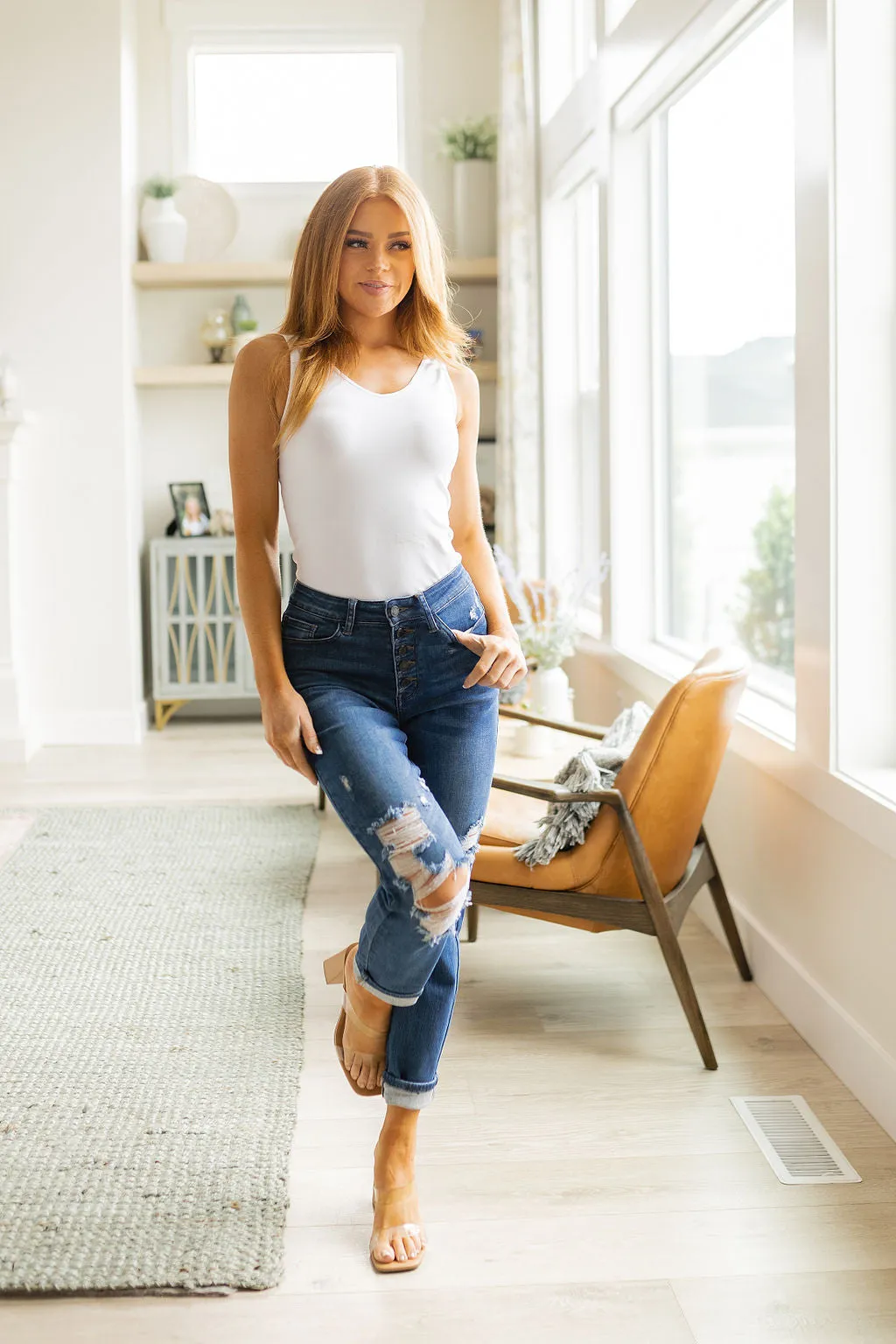 Colt High Rise Button Fly Distressed Boyfriend Jeans-- Use the code SPRINGJB for 20% off!