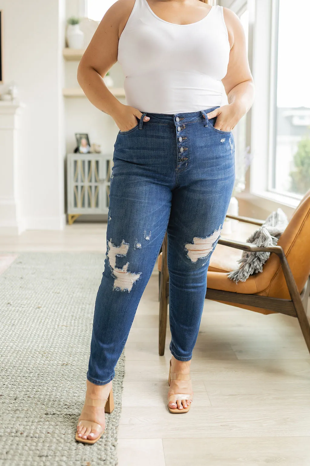 Colt High Rise Button Fly Distressed Boyfriend Jeans-- Use the code SPRINGJB for 20% off!