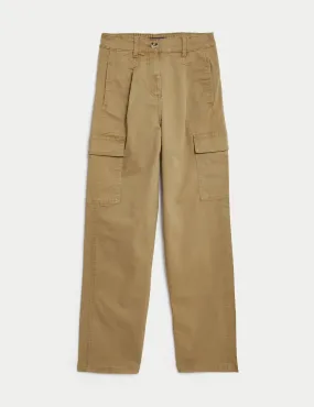 Cotton Rich Cargo Straight Leg Trousers