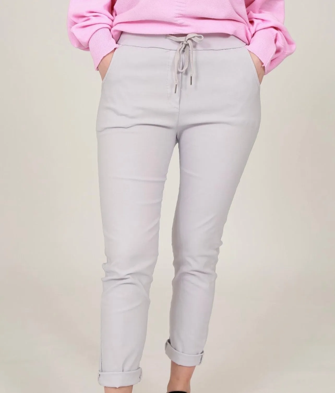 Curvy Magic Trousers - Pale Grey