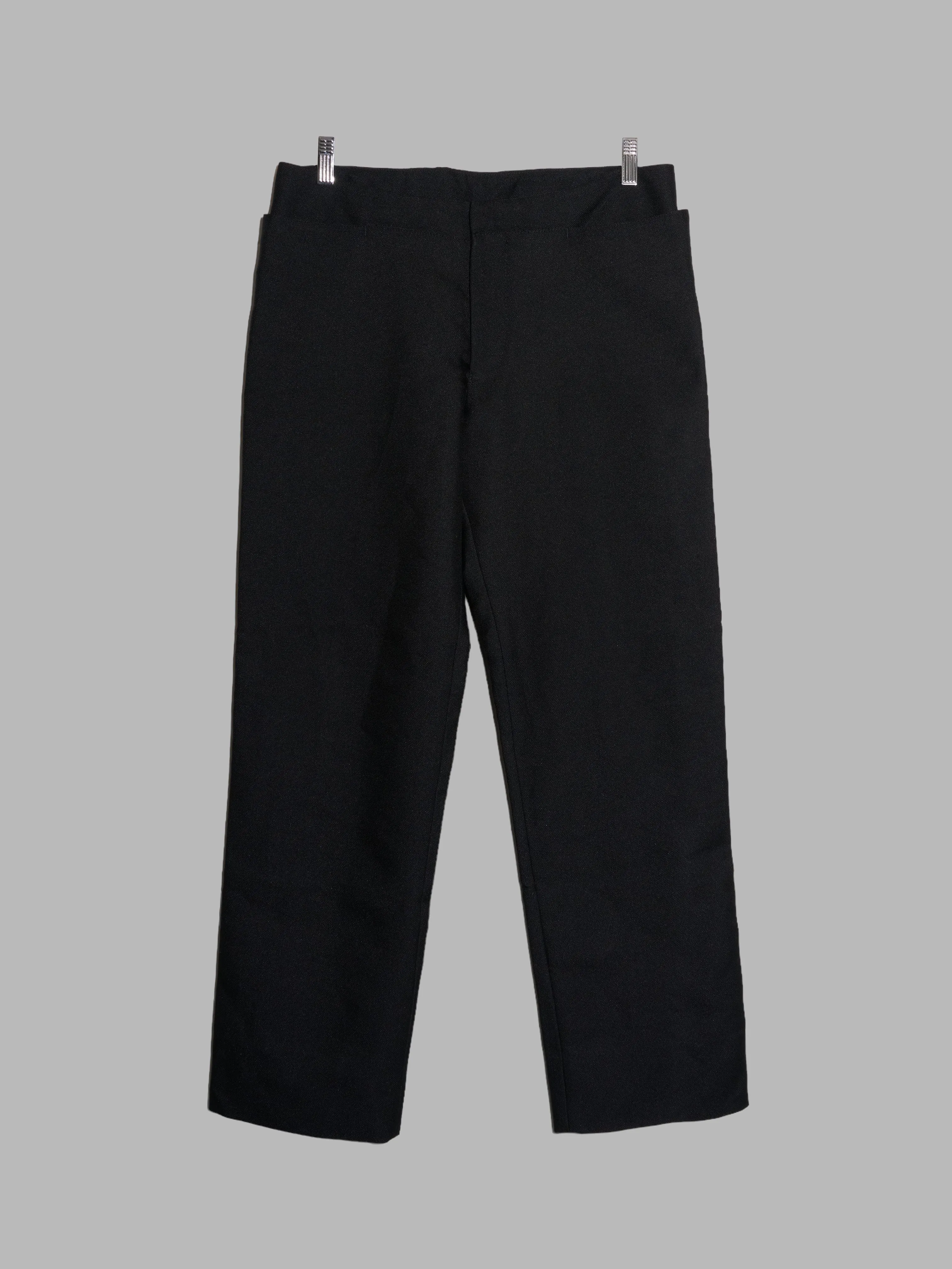 Dirk Bikkembergs 1990s 2000s black polyester canvas tapered trousers