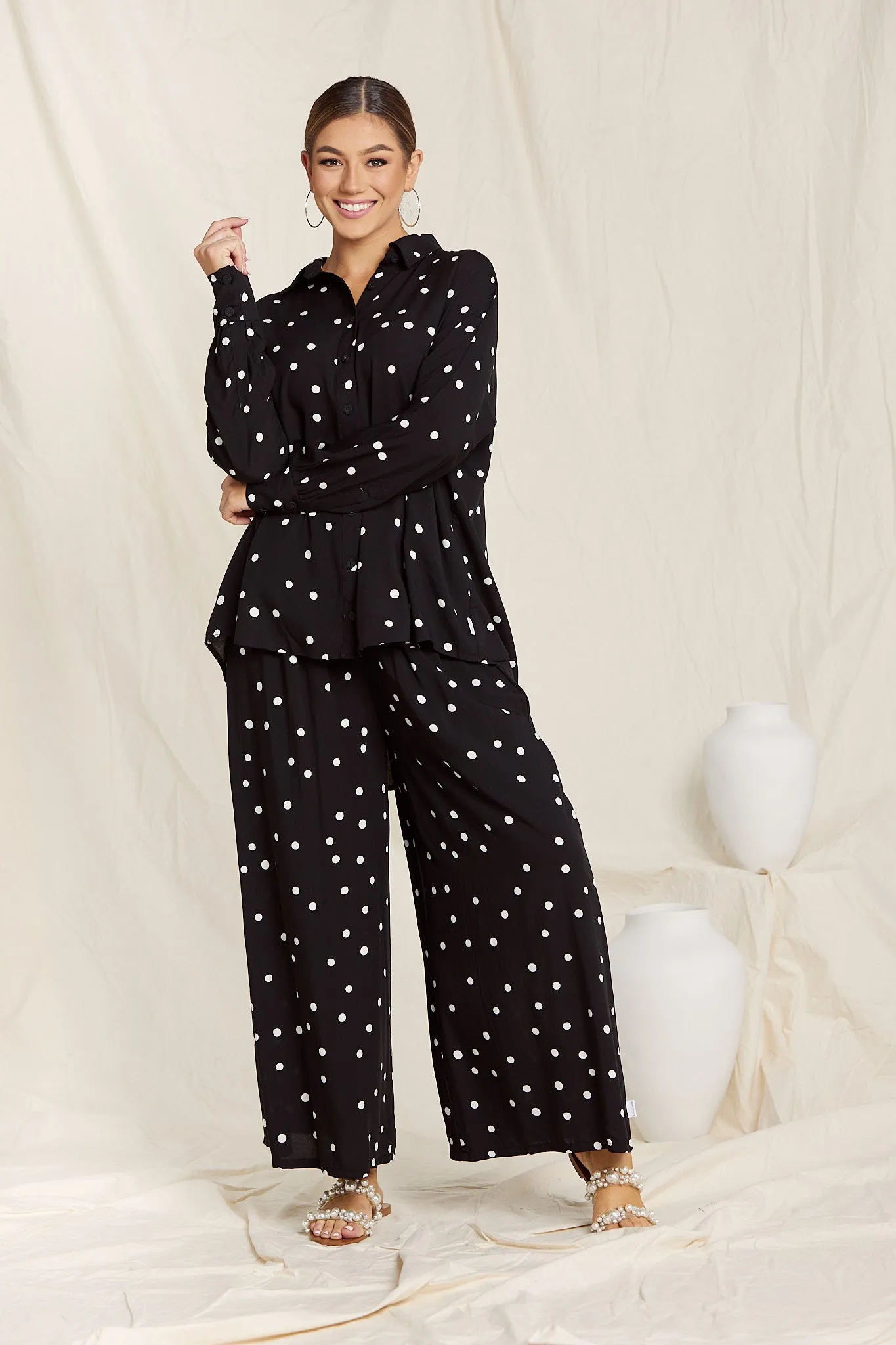 Drape Pants - Polkadot Rayon