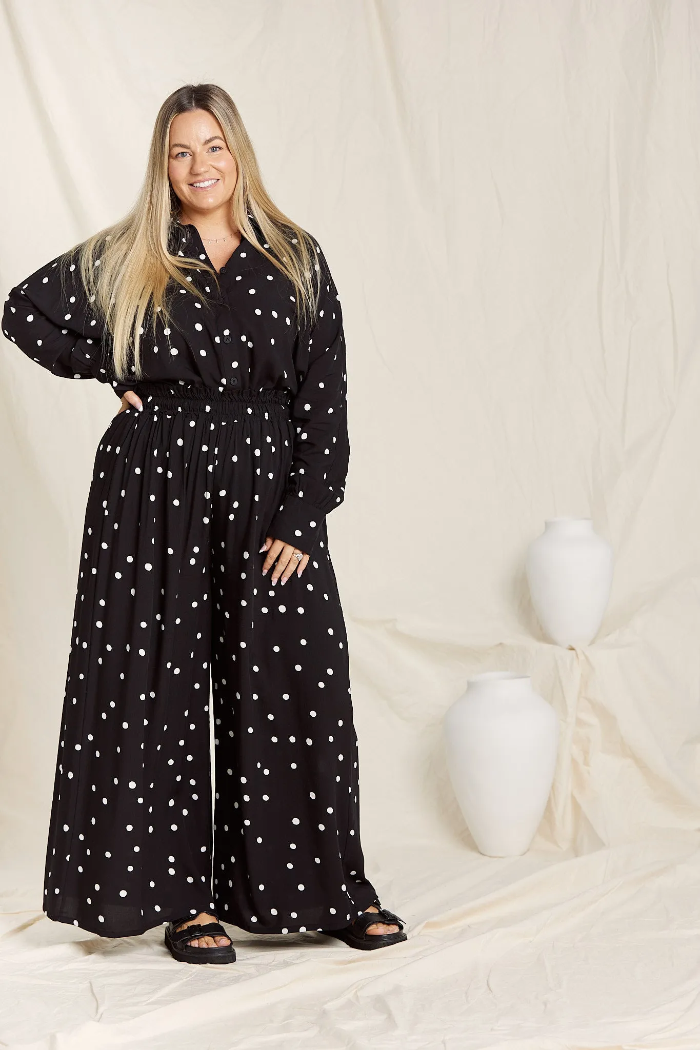 Drape Pants - Polkadot Rayon