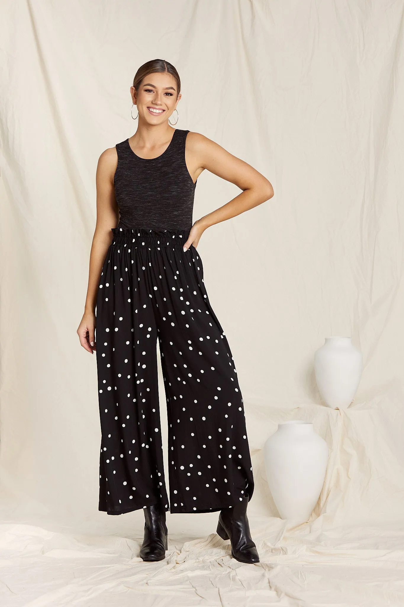 Drape Pants - Polkadot Rayon