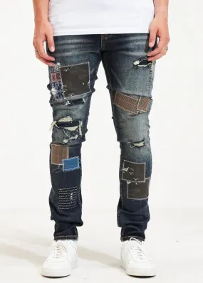 Embellish NYC Ares Indigo Patchwork Jeans (111)