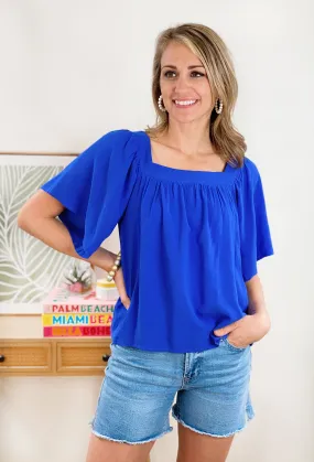 Farmers Market Top in Blue