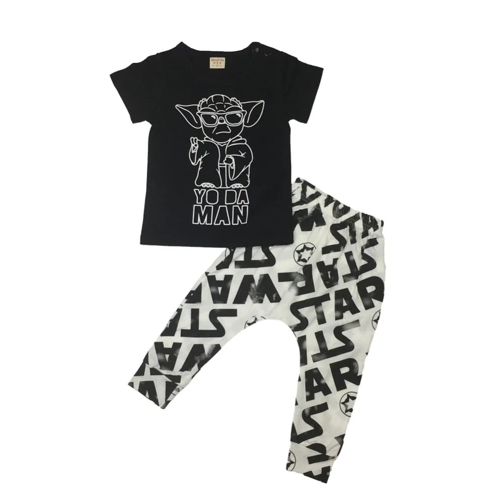 Fashion baby boy clothes star wars printing t shirt pants newborn baby boys clothing set infant outfits children's clothing