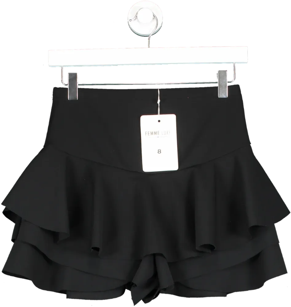 Femme Luxe Black Frill Skort UK 8