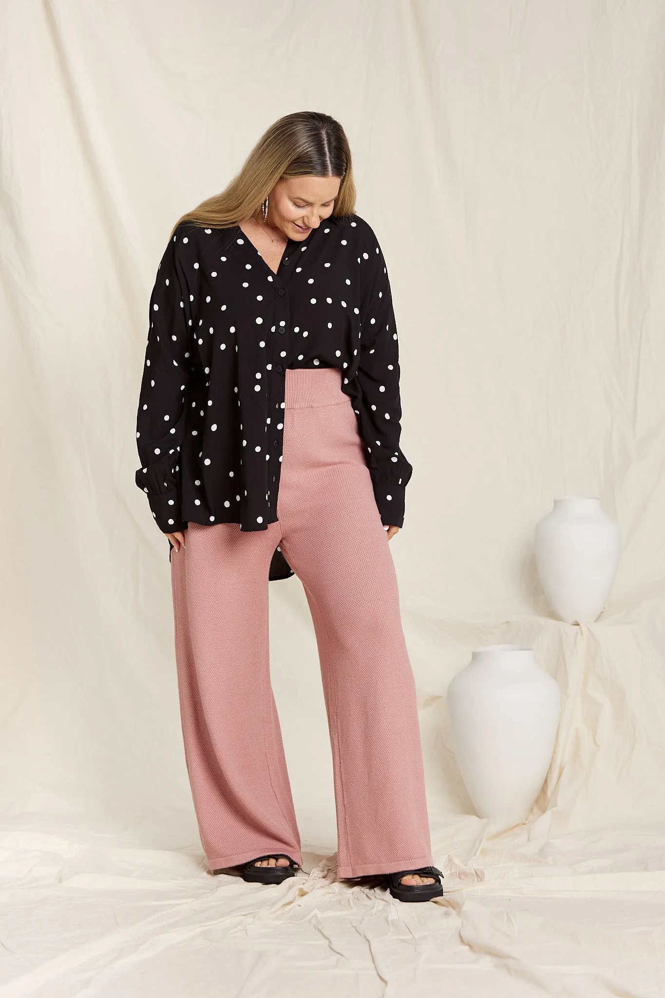 Fleur Pants - Rose Knitted Bamboo