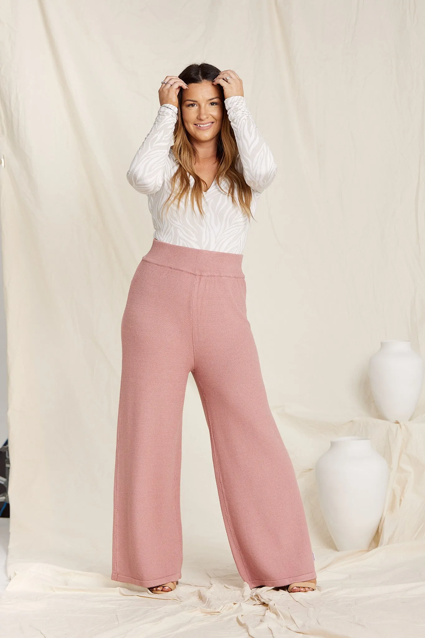 Fleur Pants - Rose Knitted Bamboo