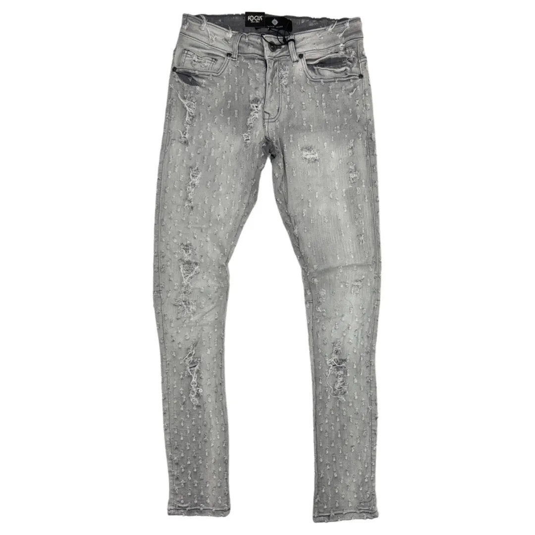 Focus Repeat Grey Slim Fit Jeans (3472)