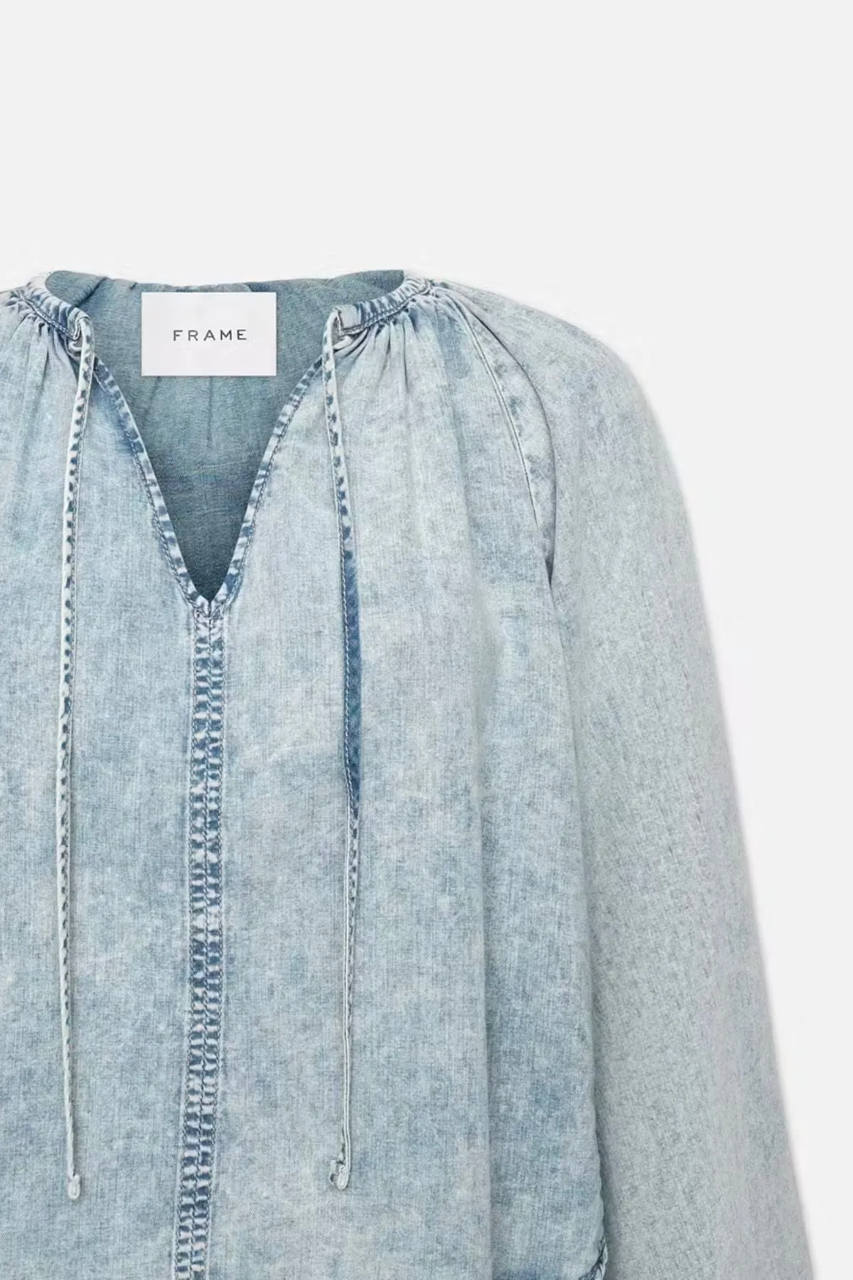 Frame Denim Shirred Denim Blouse - Aries