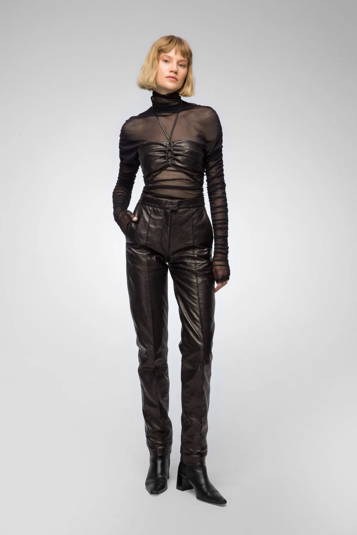 Francoise - Black Leather Pant