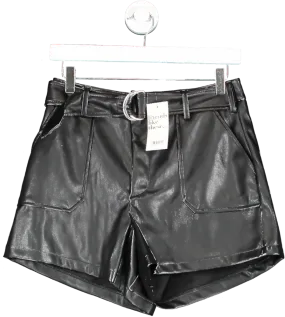 Friends like these Black Pu High Waist Shorts UK 10