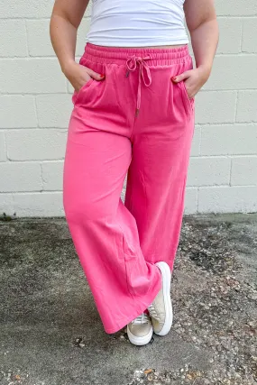 Good Days Only Wide Legs Pants, Pink