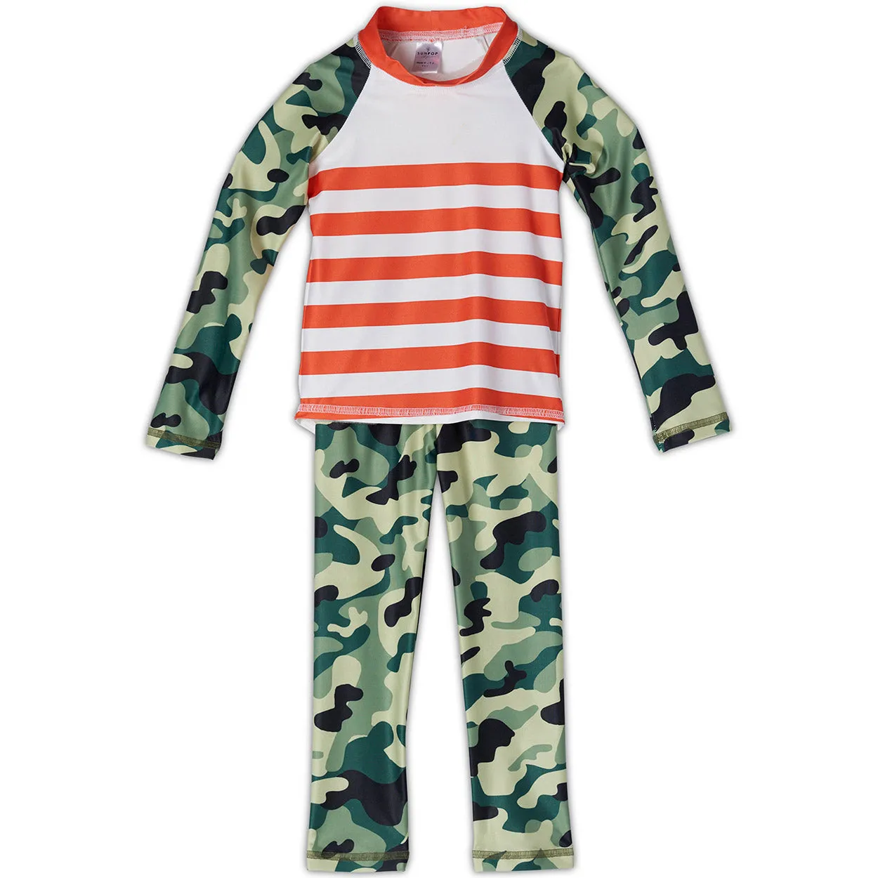 Green Camo 2-pc Rash Guard Set UPF 50  for Boys