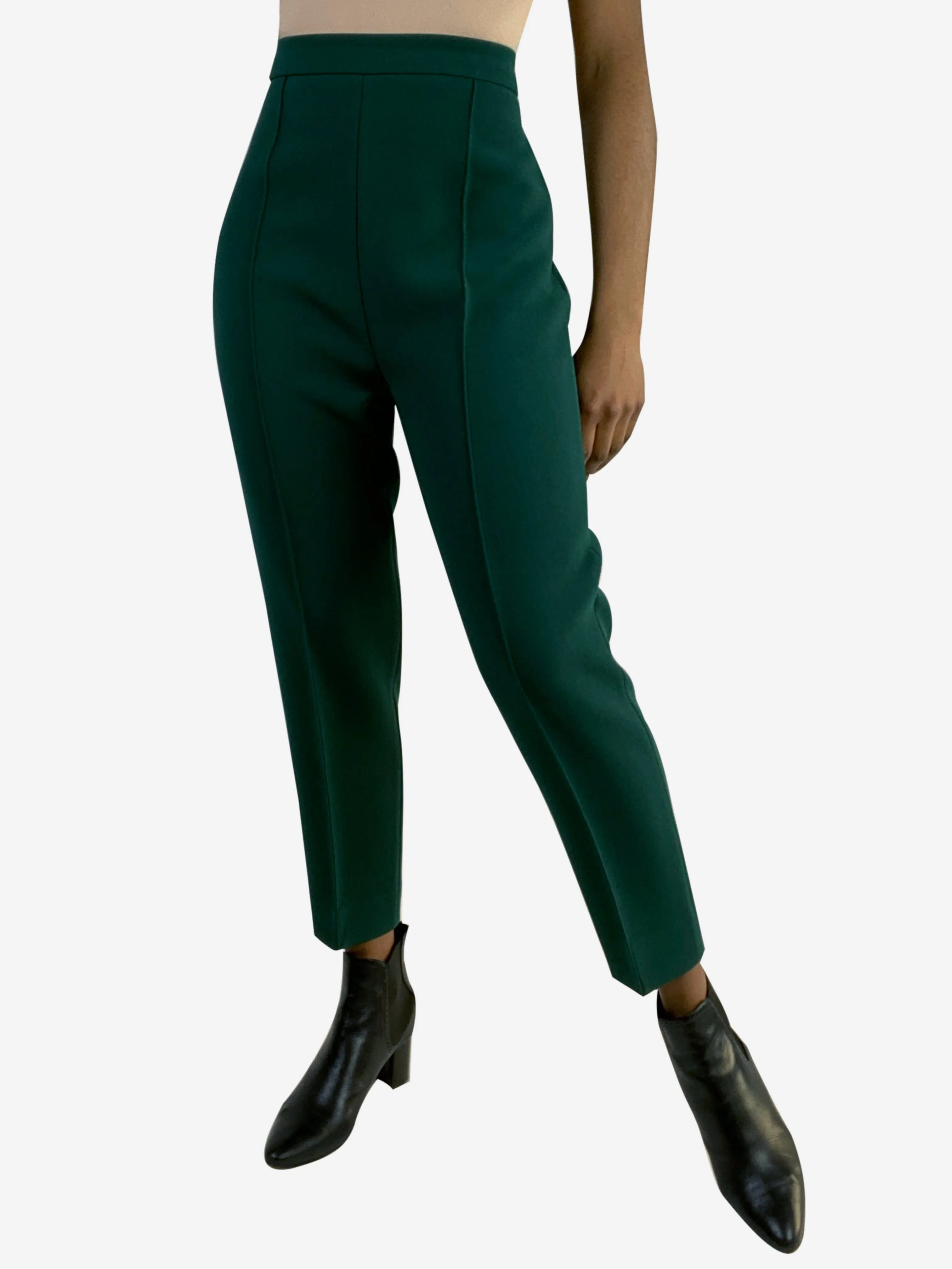 Green side zip tapered trousers - size IT 42