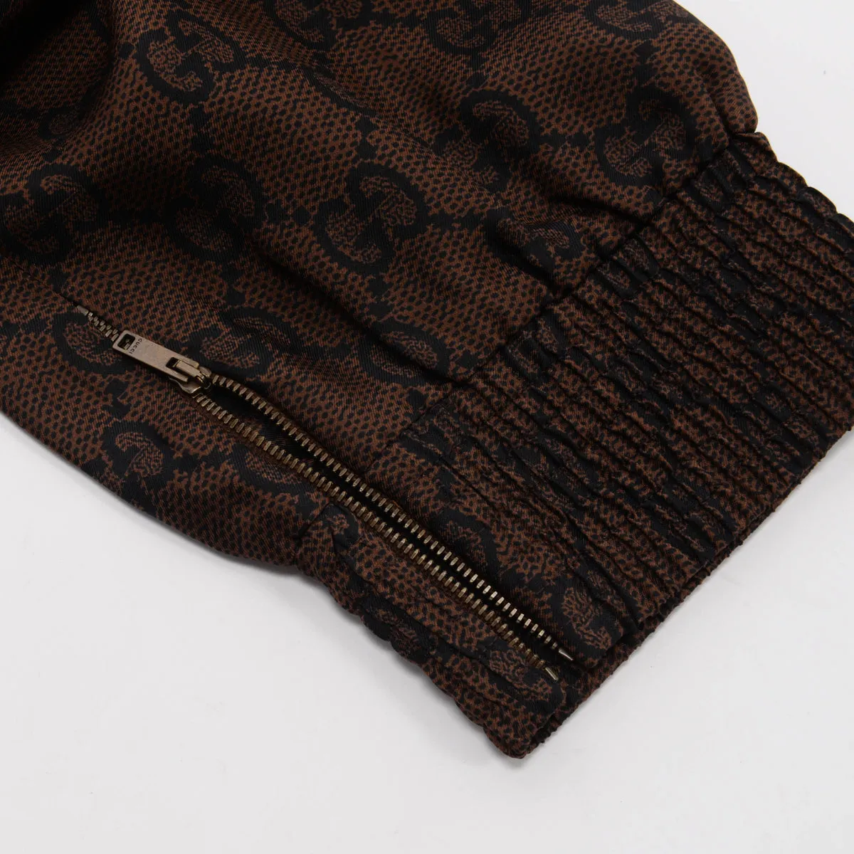 Gucci Brown Silk GG Supreme Trackpants XL