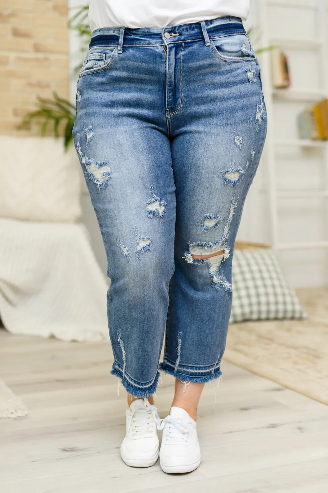 Harley Distressed Ankle Hem Judy Blue Jeans