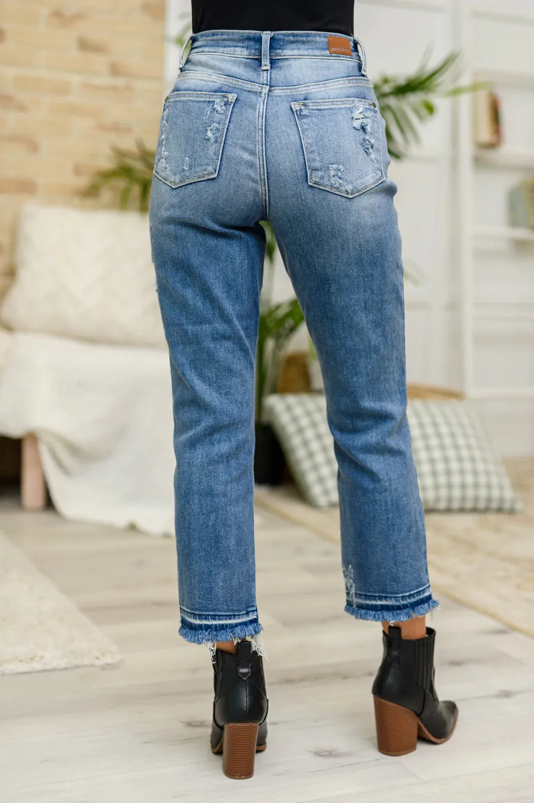 Harley Distressed Ankle Hem Judy Blue Jeans