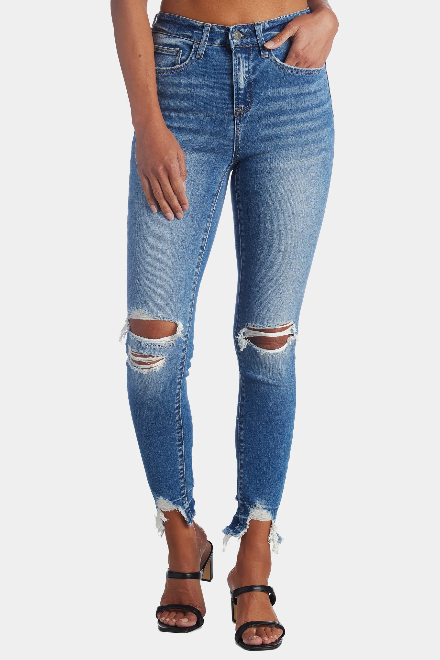 High Rise Ankle Skinny Jeans