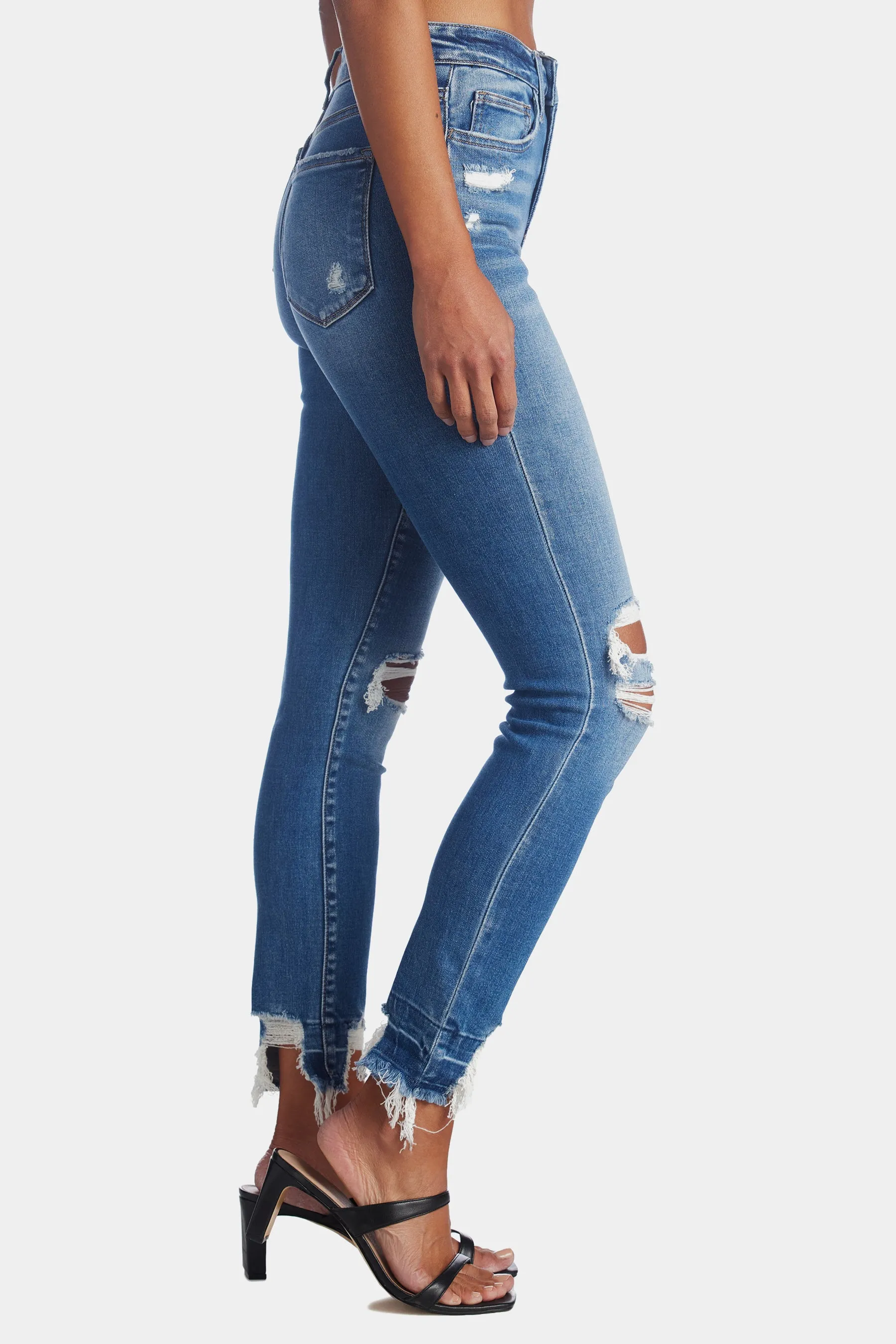 High Rise Ankle Skinny Jeans