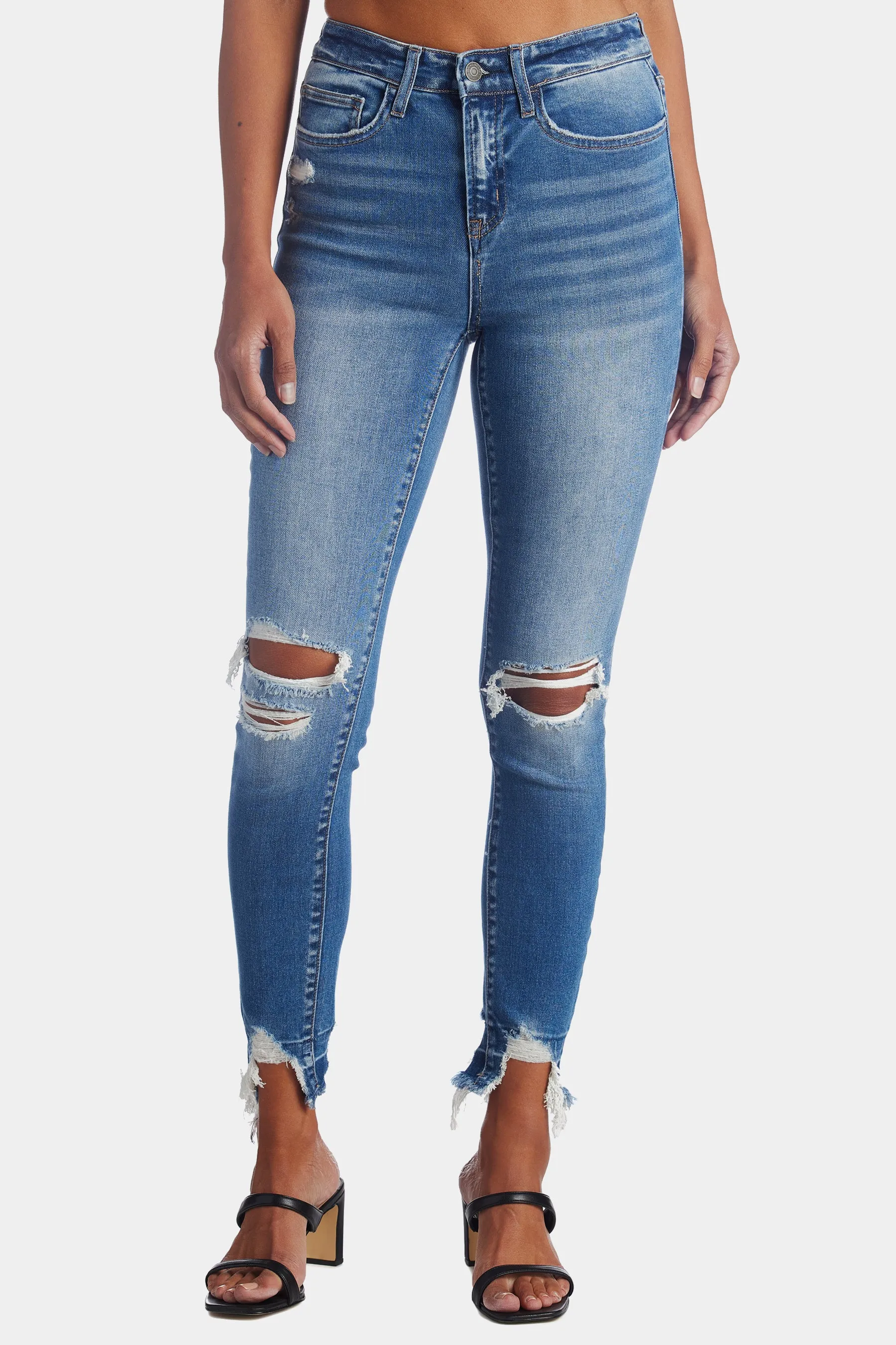 High Rise Ankle Skinny Jeans