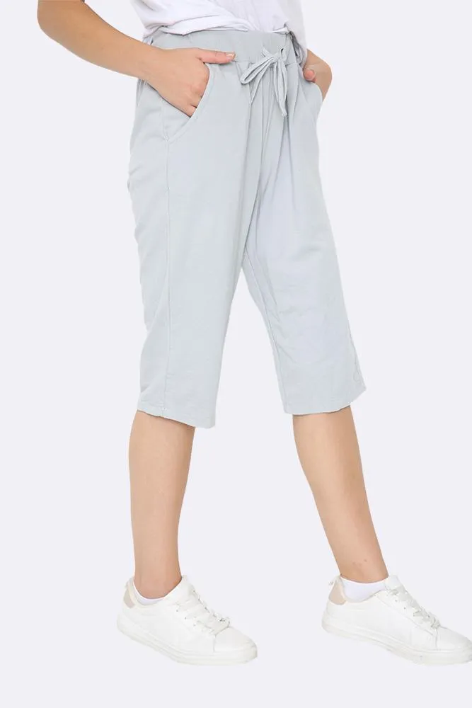 Italian Plain 3/4 Drawstring Pocket Trousers