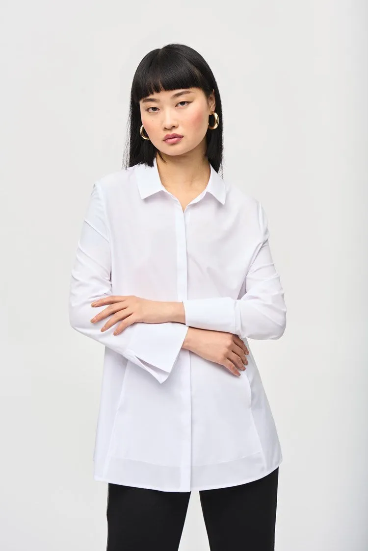 Joseph Ribkoff Woven Button-Down Blouse With Pockets - 243958 (T)