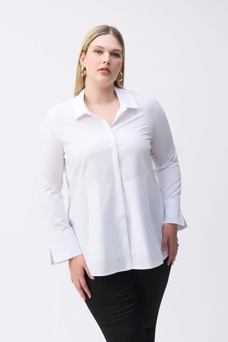 Joseph Ribkoff Woven Button-Down Blouse With Pockets - 243958 (T)