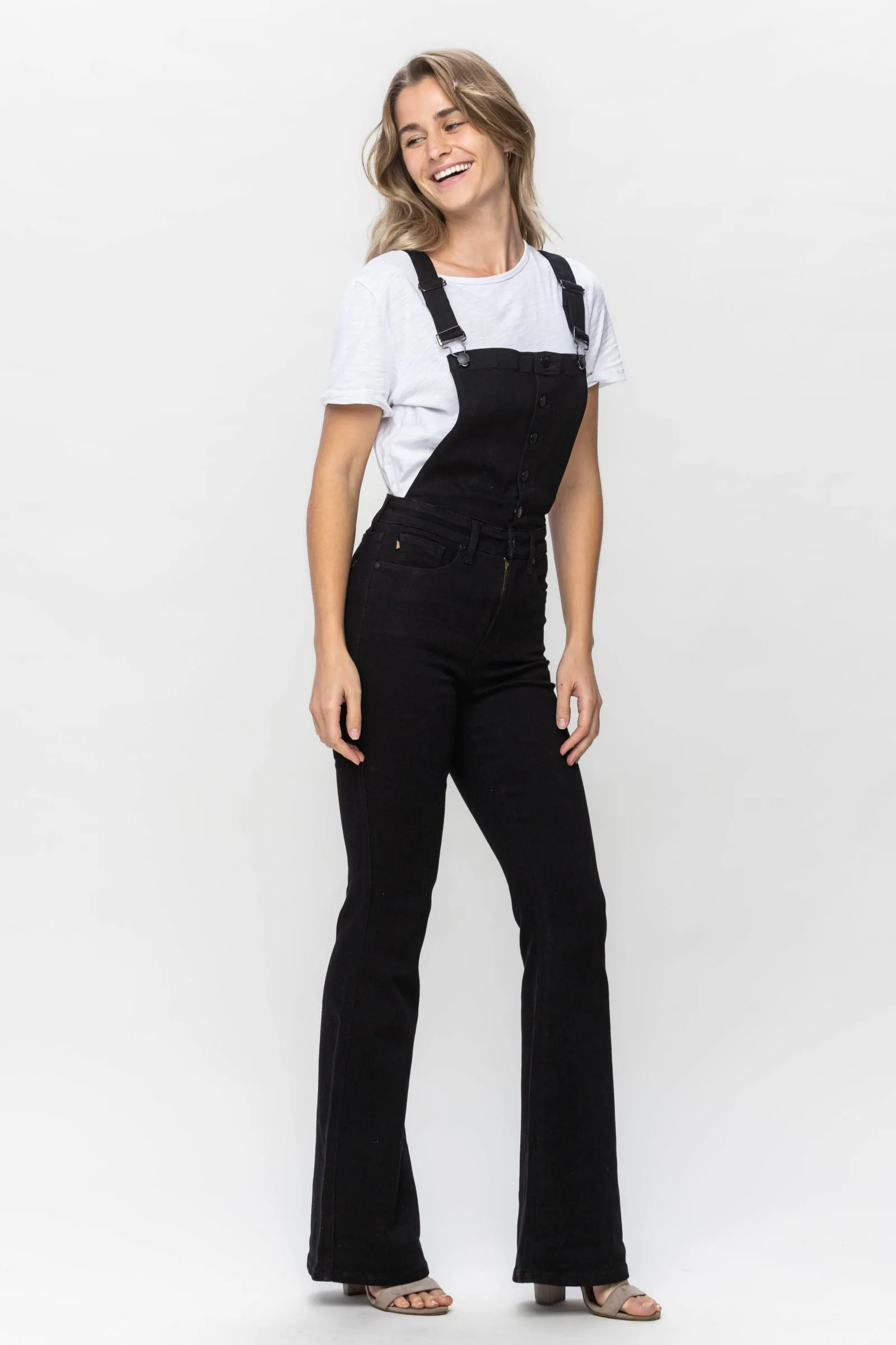 Judy Blue Tummy Control Black Overalls