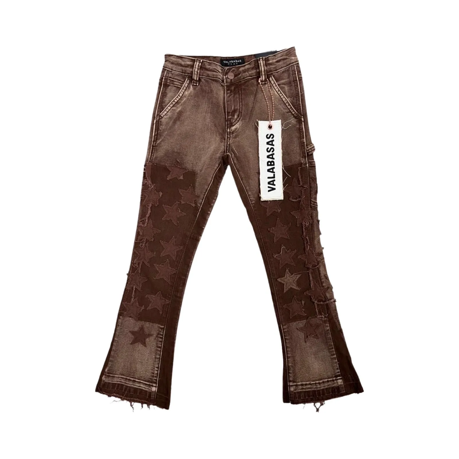 Kids Valabasas VPlay Brown Stacked Jeans