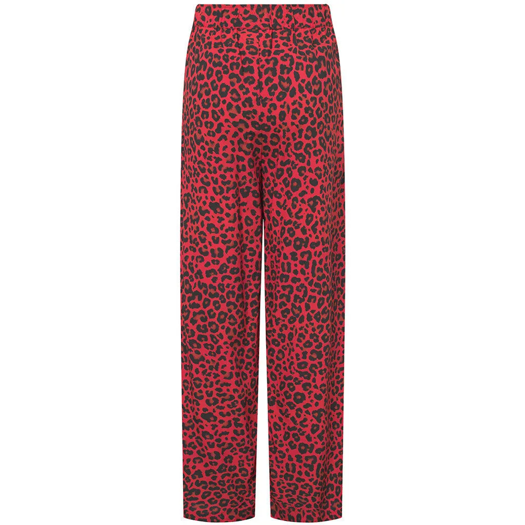 Kylie pants in red leopard print / 100194 - Red Animal Print