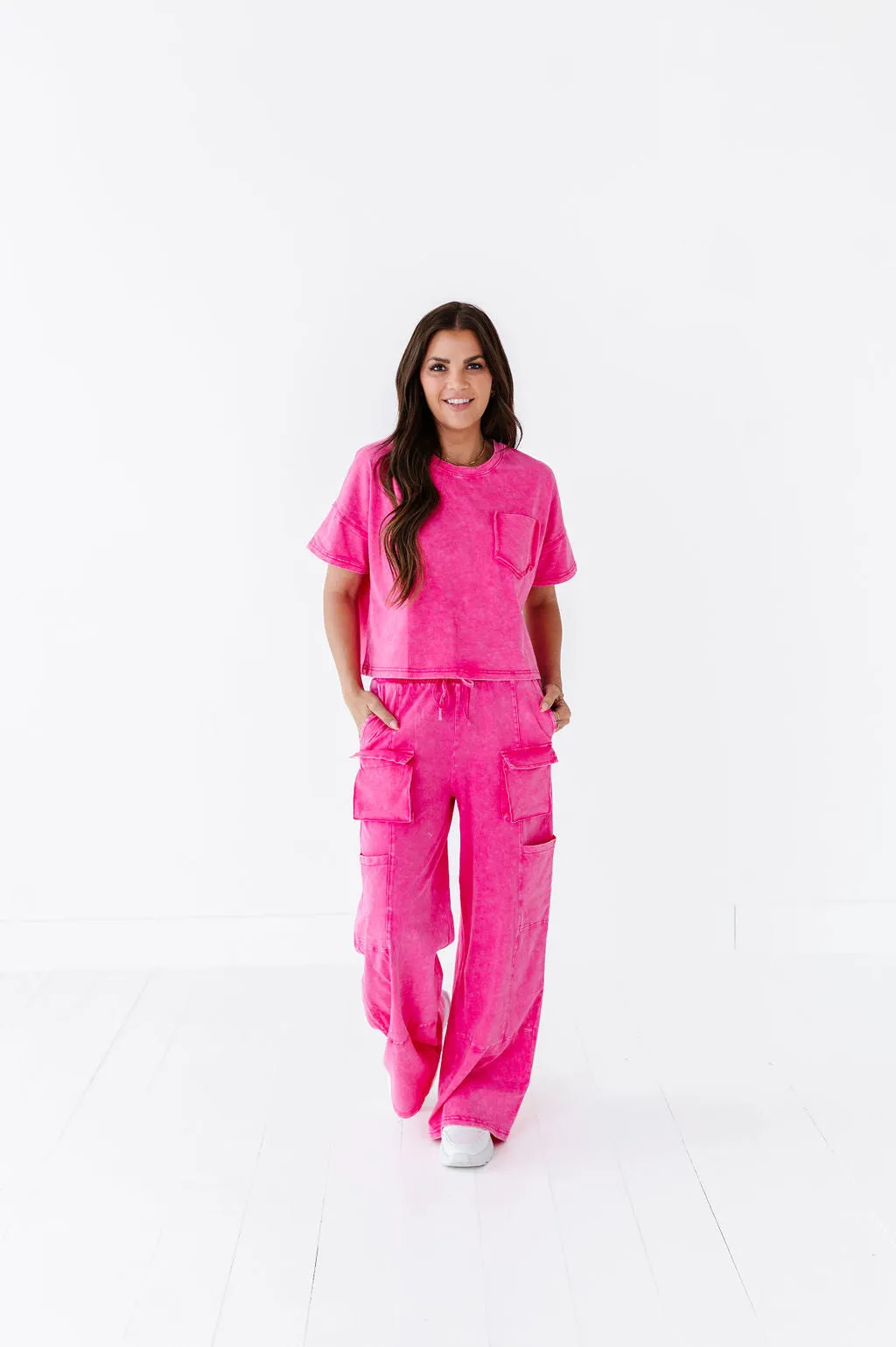 Kynlee Cargo Set in Pink