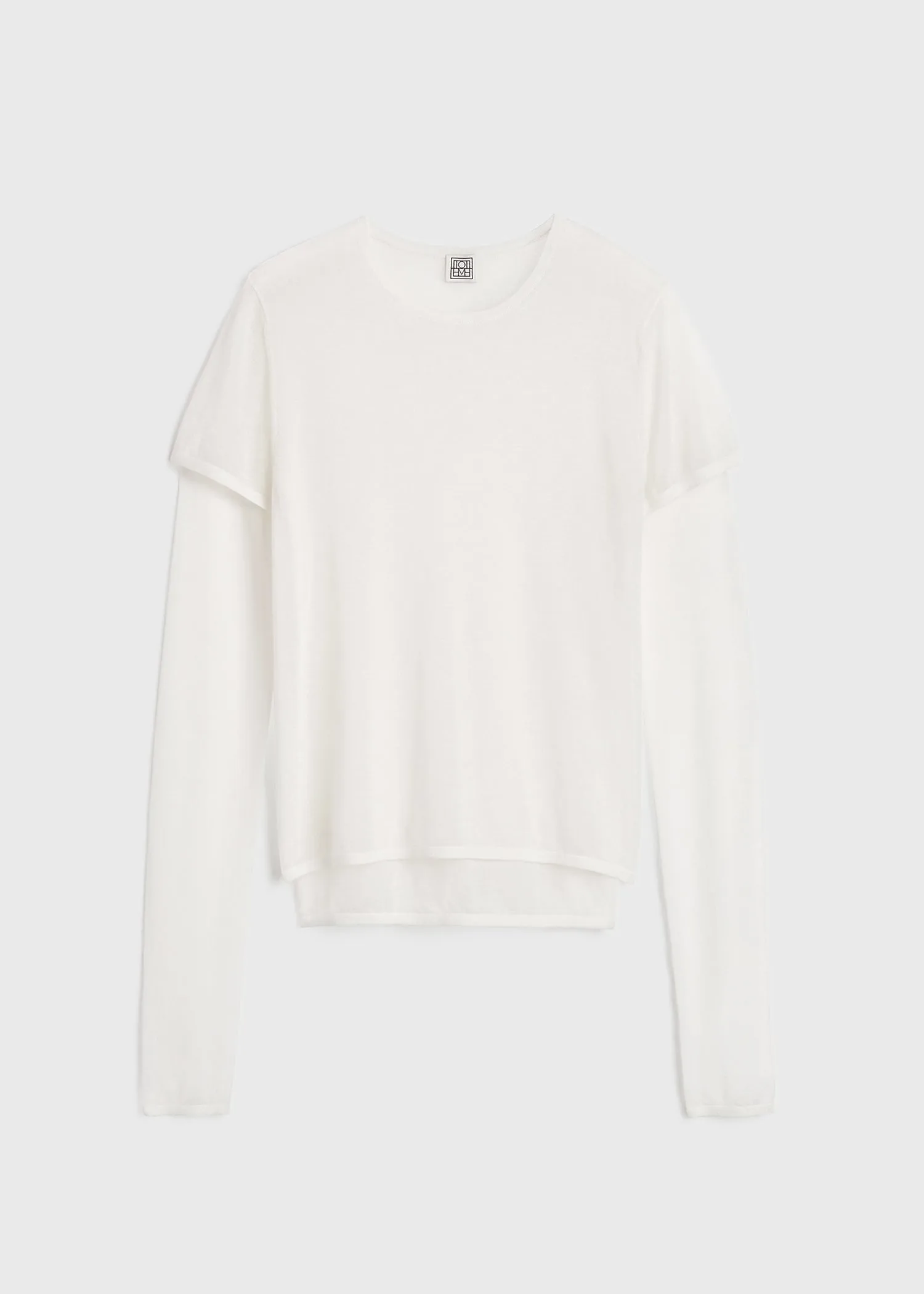 Layered knit tee talc