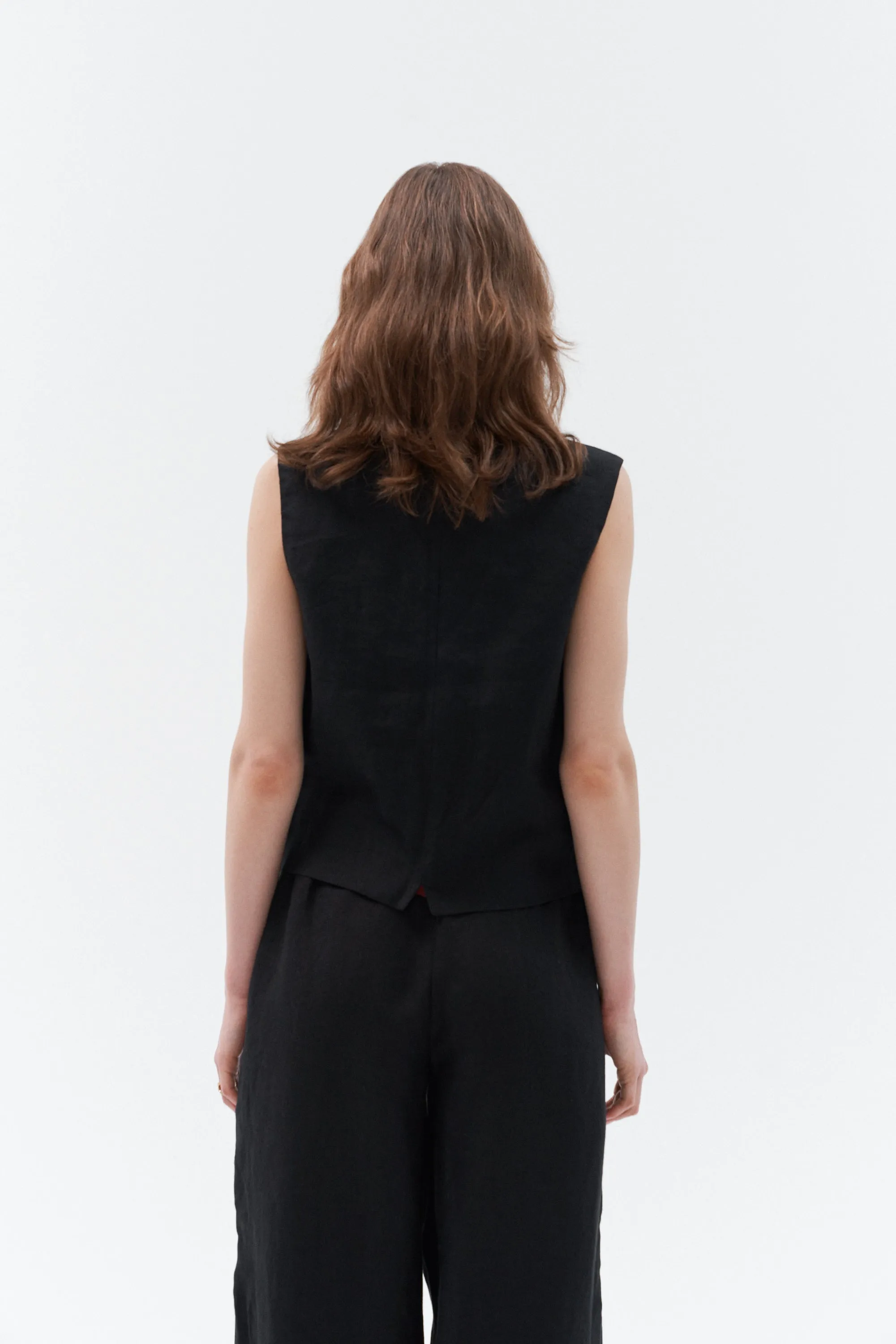 Linen waistcoat “Vesta” (Black)