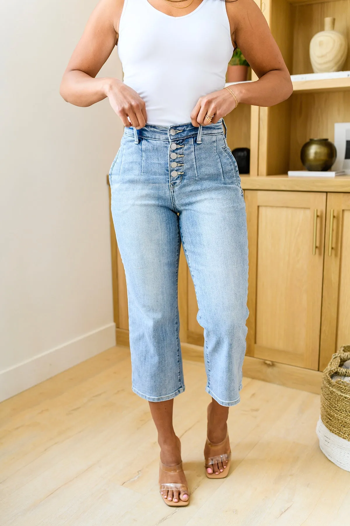 Mandy High Rise Vintage Wide Leg Crop Jeans