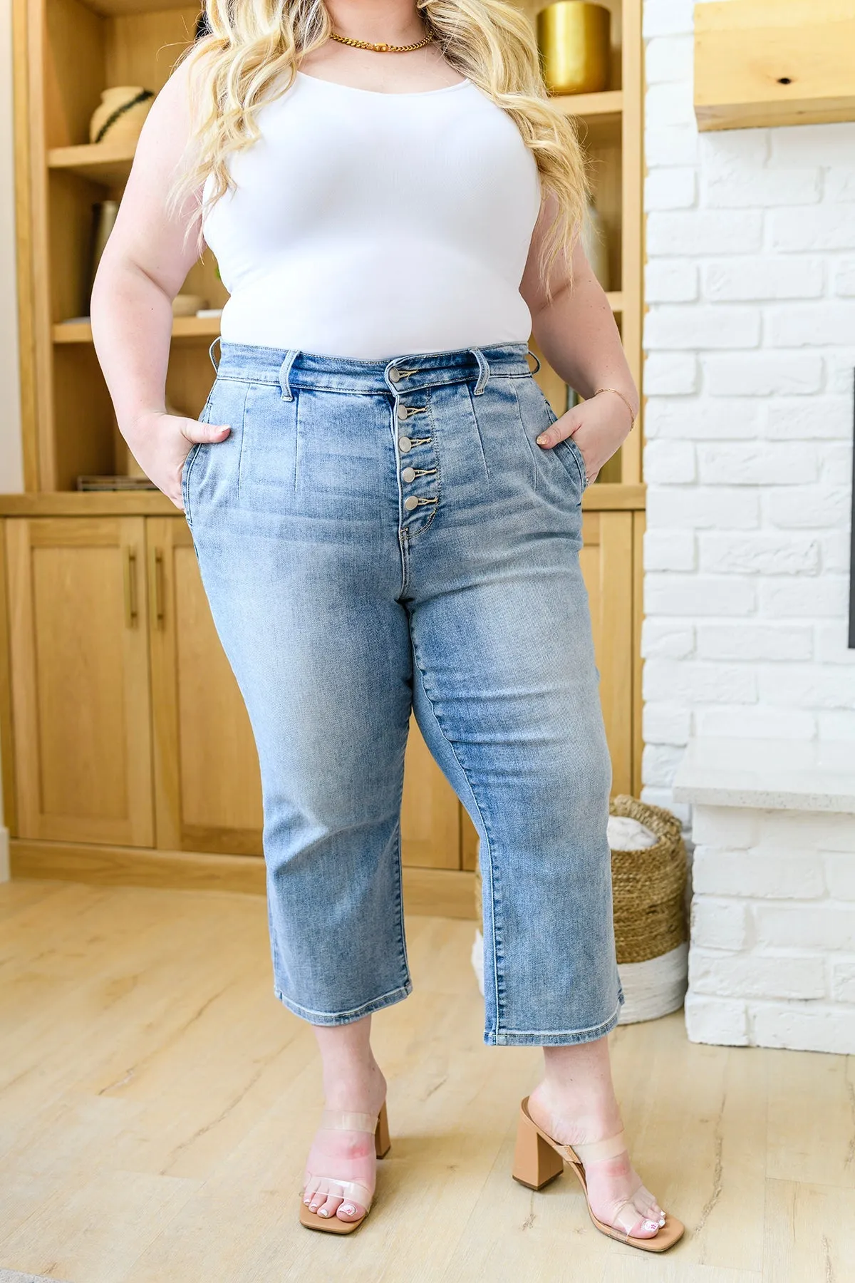 Mandy High Rise Vintage Wide Leg Crop Jeans