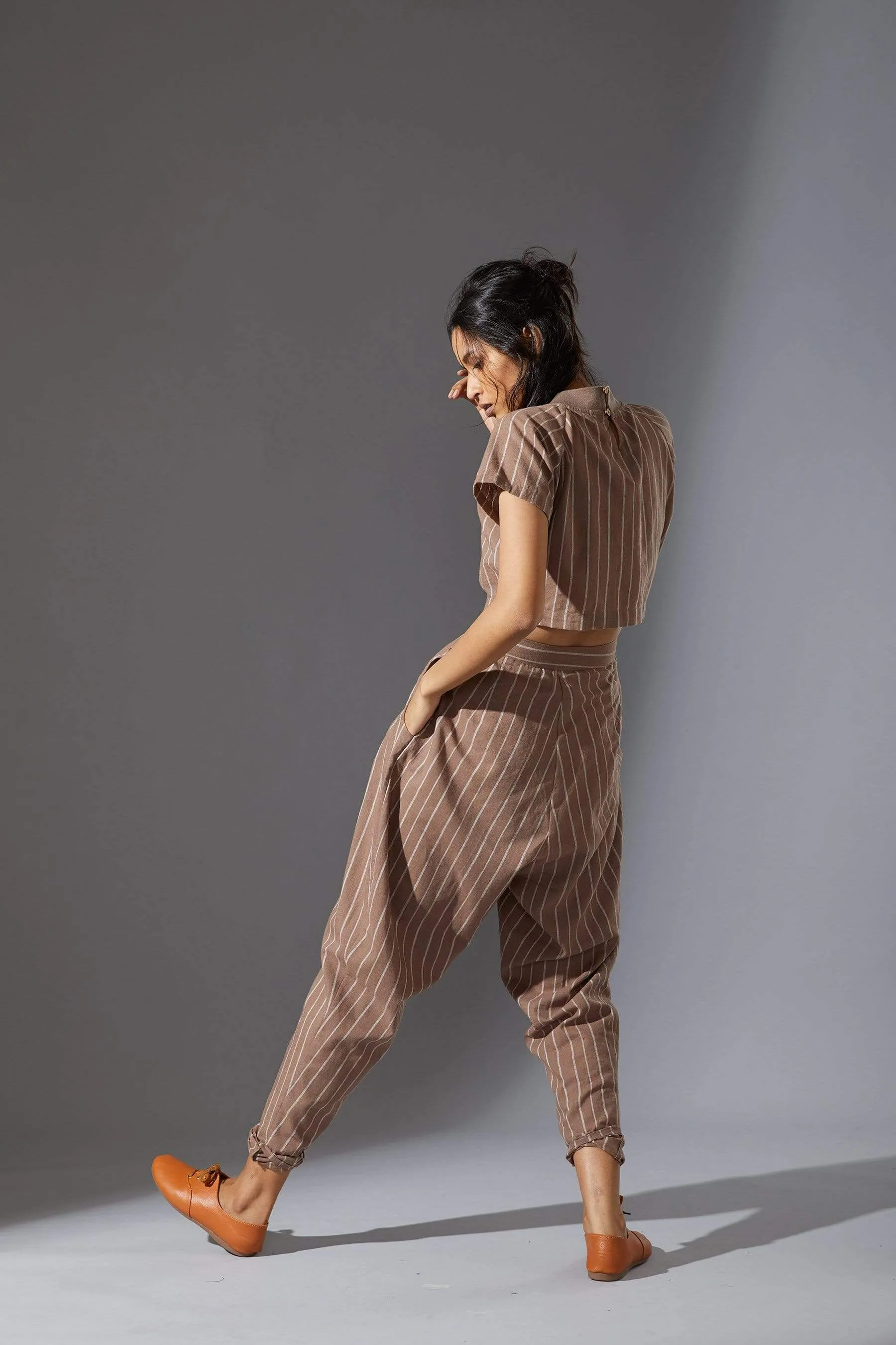 Mati New Aboli Beige & White Striped Pants (Ready to Ship)