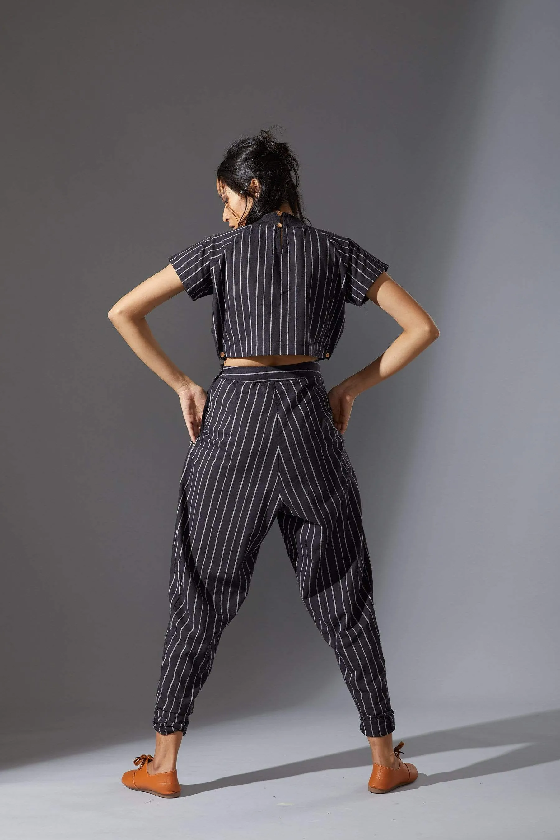 Mati New Aboli Black & White Striped Pants