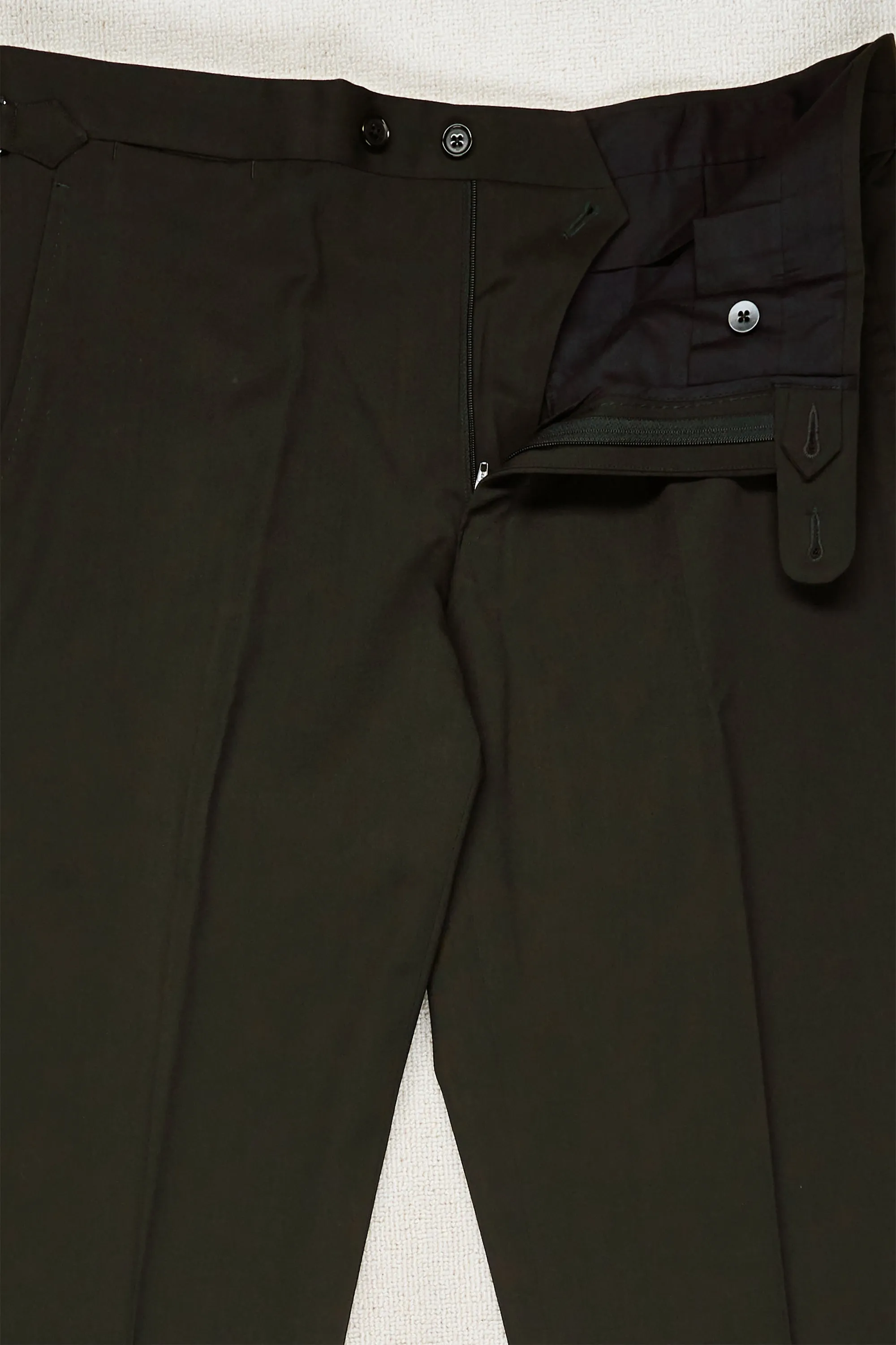 P. Johnson Chocolate Wool Twill Trousers