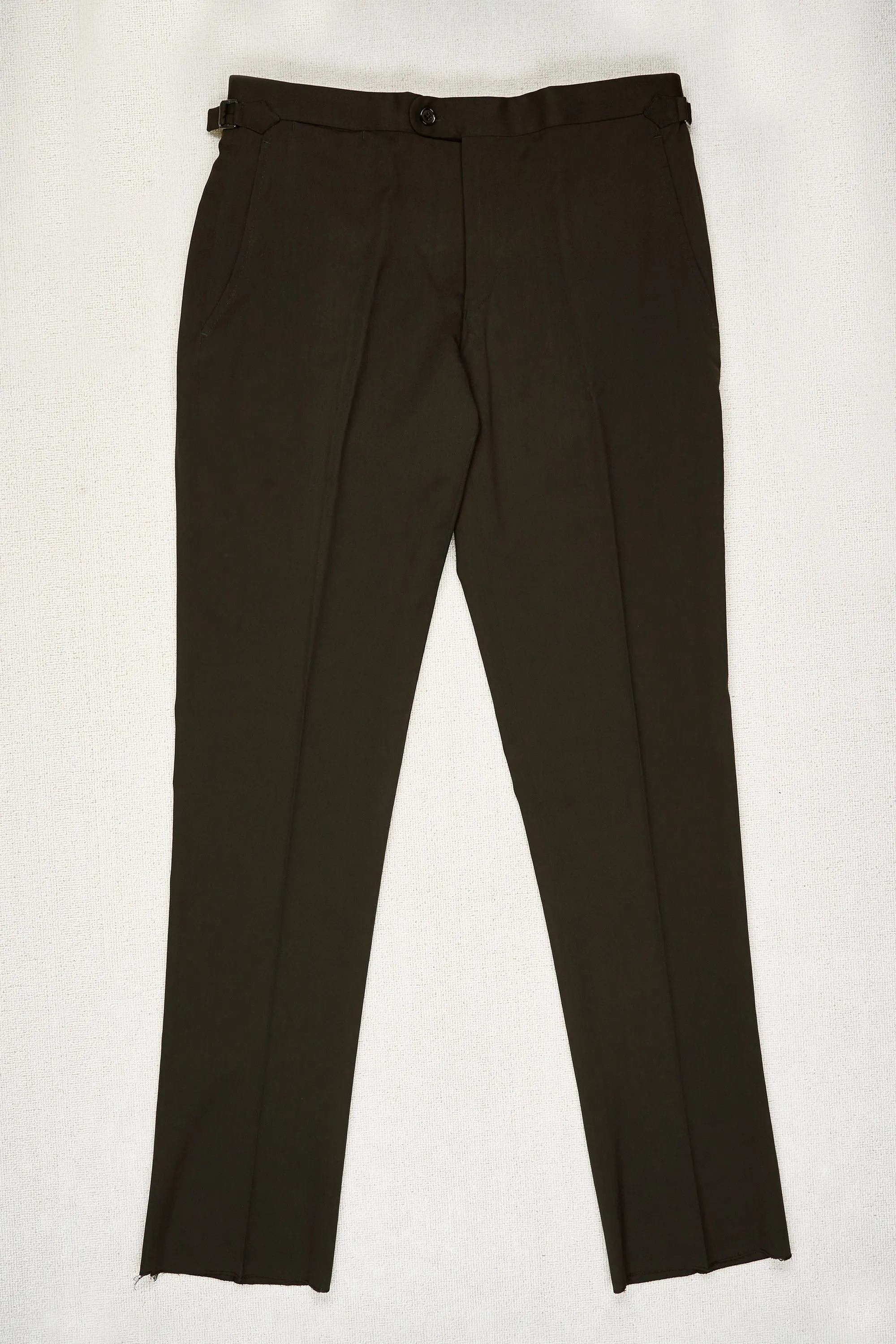 P. Johnson Chocolate Wool Twill Trousers