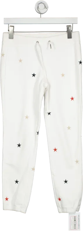 Pam and Gela White Star Embroidered Jogger UK S