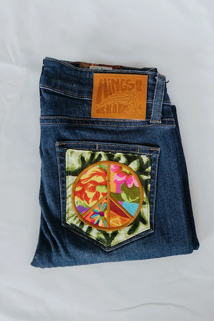 Peace Pocket Upcycled Jeans - #6