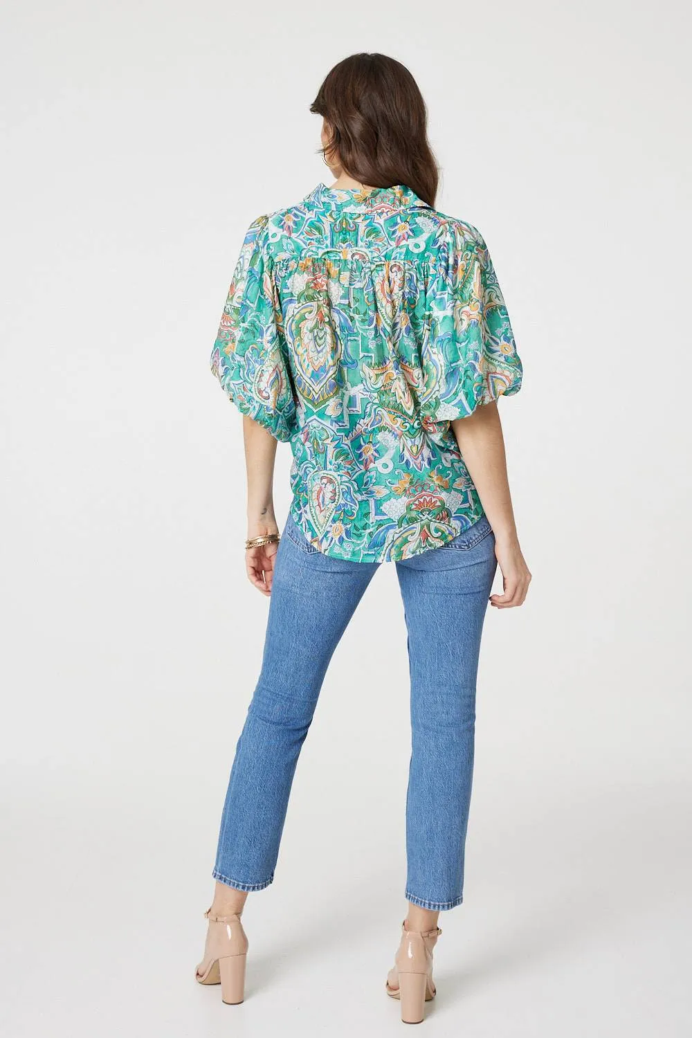 Printed Puff 1/2 Sleeve Shirt