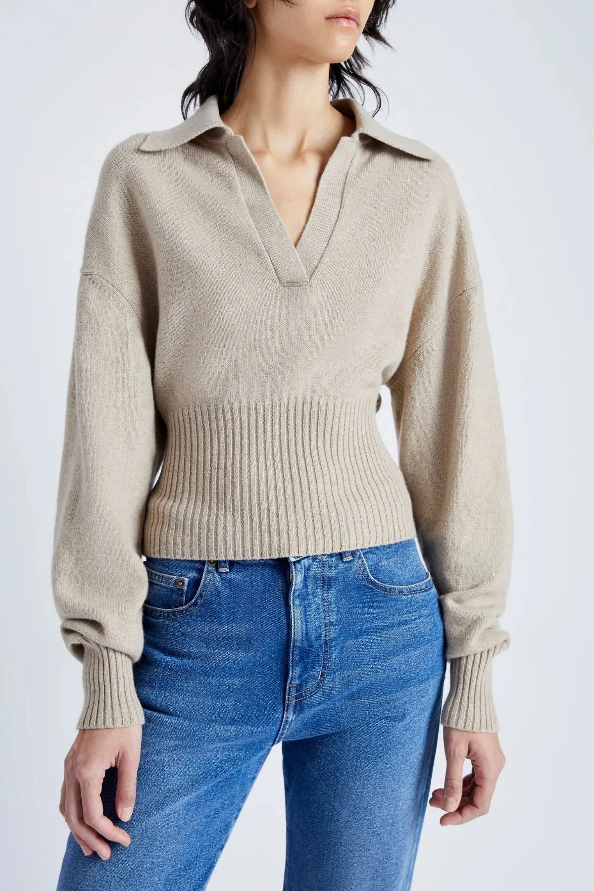 Proenza Schouler Jeanne Cashmere Knit Sweater - Oatmeal