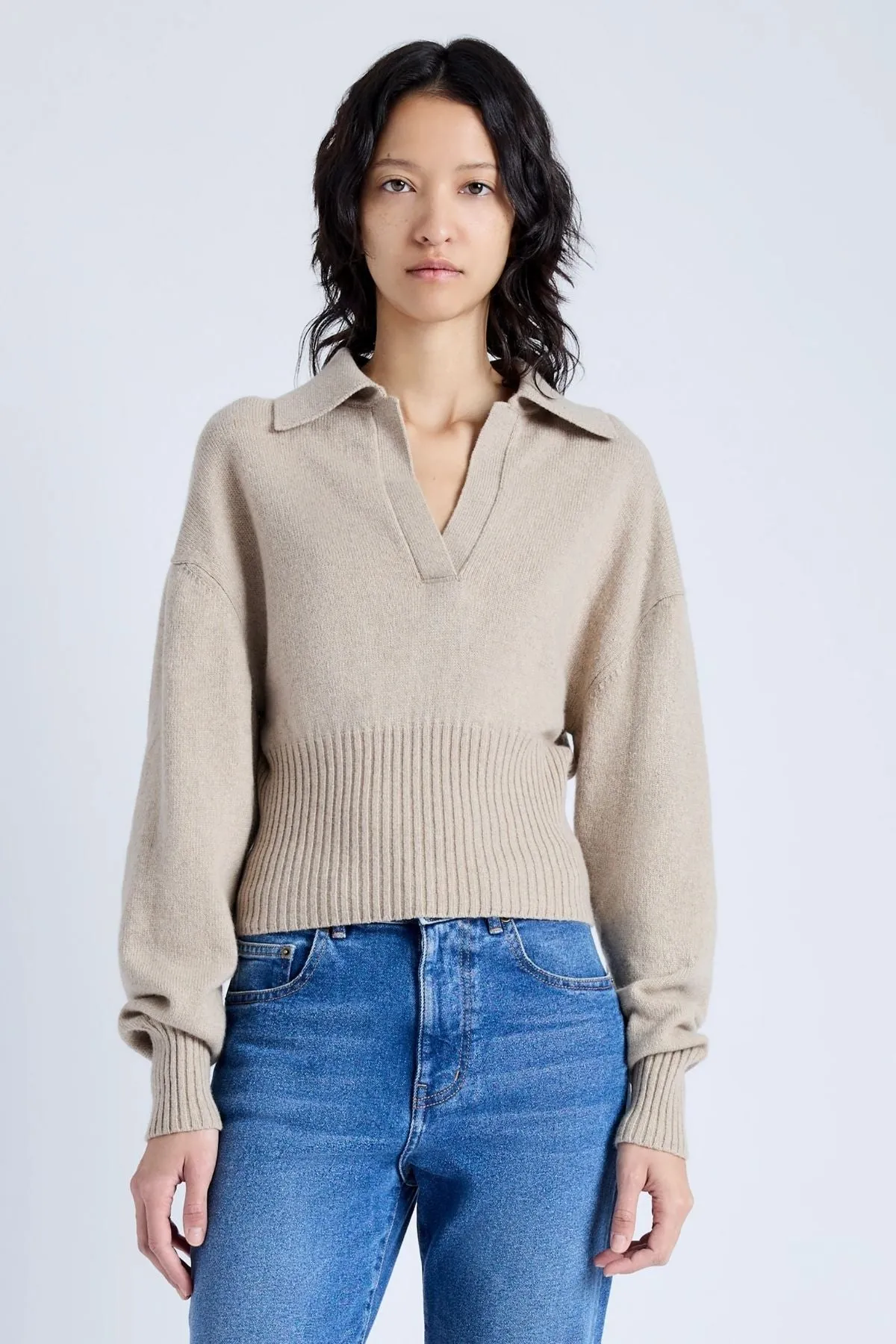 Proenza Schouler Jeanne Cashmere Knit Sweater - Oatmeal